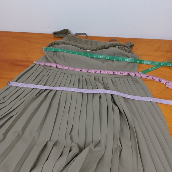 Anthropologie Mare Mare Pleat Maxi Dress Size S Women Feminine Sleeveless Khaki - Picture 12 of 16